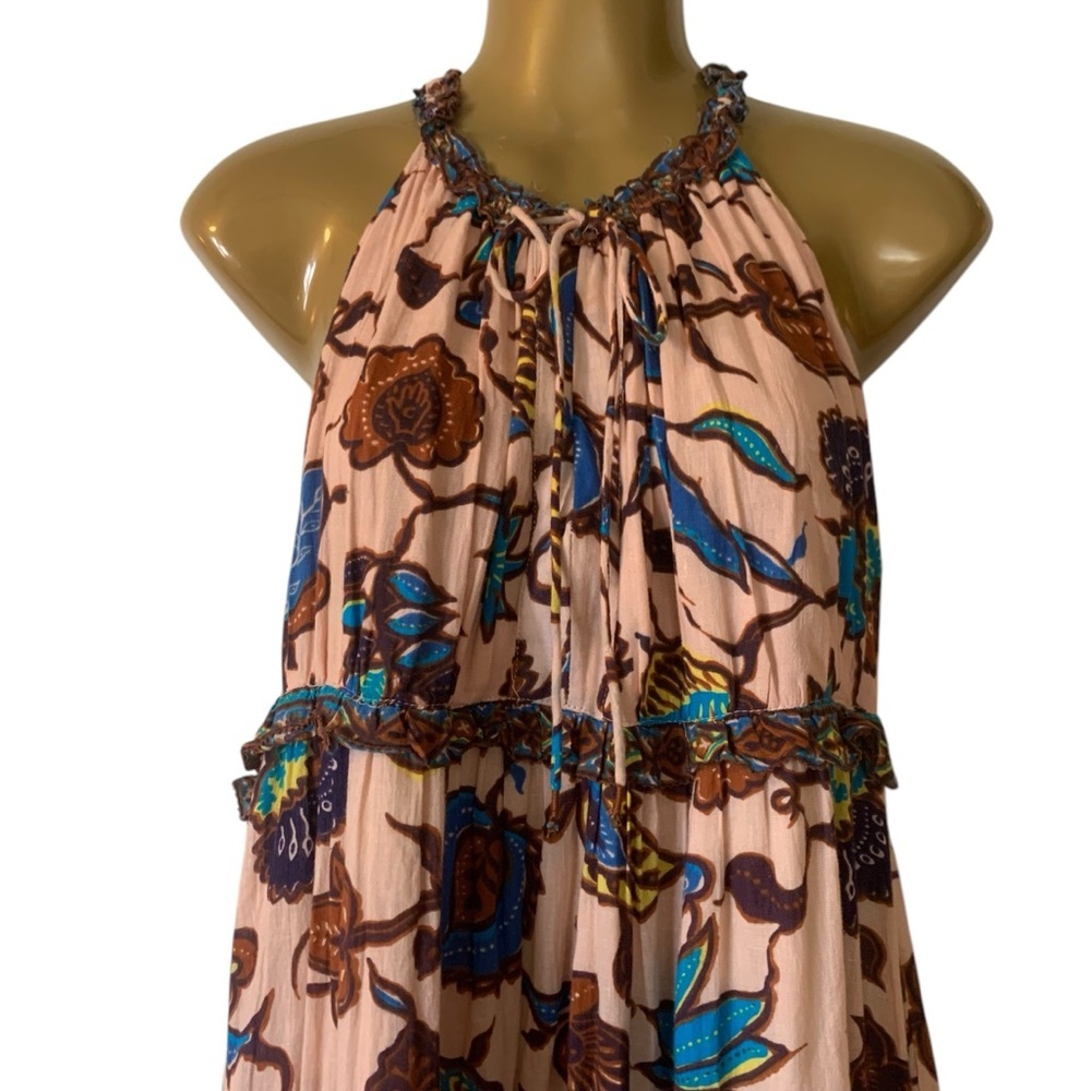 Anthropologie Love the Label Tiered Maxi Dress in Pink, green, brown and blue - Picture 10 of 16